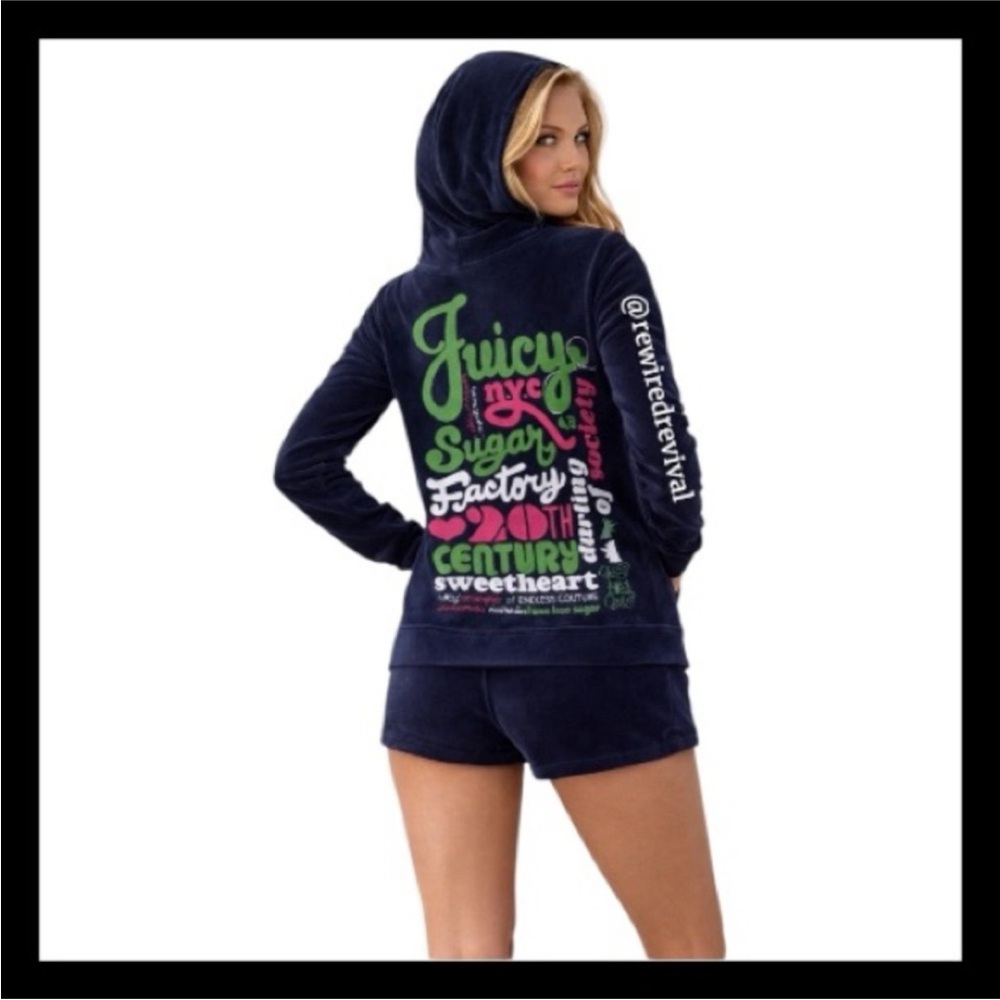 💙 Juicy Couture 20th Century Sweetheart Hoodie | 2010 Collection | Navy | XL 💙